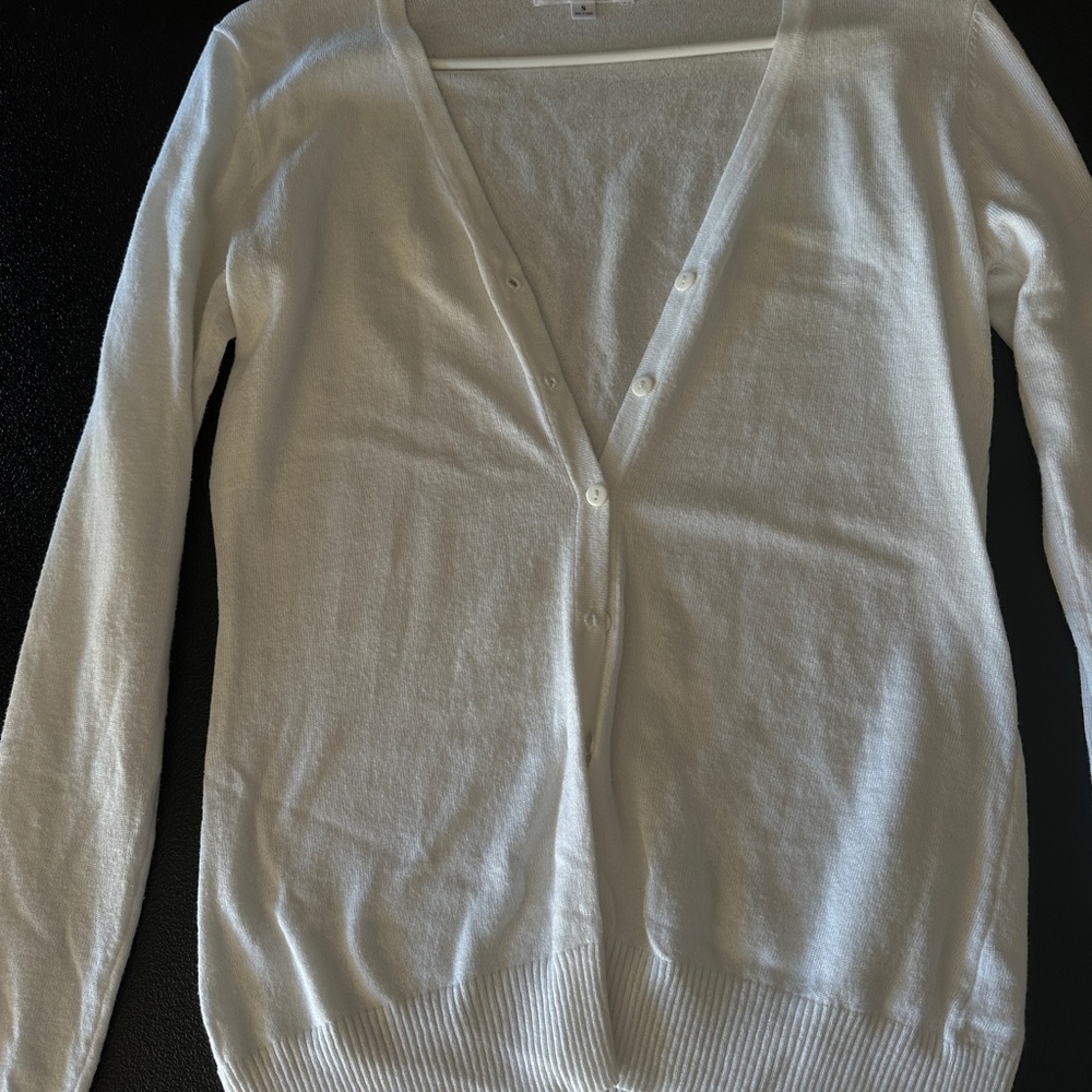 Women's White Cardigan Sweater